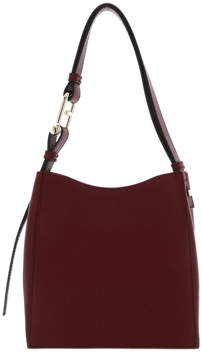 FURLA Leren schoudertas Nuvola Mini Bucket Bag Rubino wijnrood