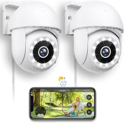 Buitencamera 2,5K met 360° Draai en Nachtzicht | IP65 Weerbestendig | Wifi Bewakingscamera met Bewegingsdetectie