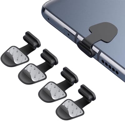 Ynkkvre - Stofpluggen - Poort Stofdichte Plug - Poortbeschermer - Beschermkap - Bescherming Tegen Vocht Zand En Stof - 4 Stuks - Voor Mobiele Professionals+Zwart