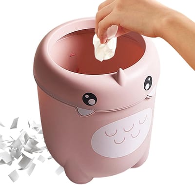 Kinder Prullenbak - Cartoon Mand - Kamer Opruimen - Grote Capaciteit - 30 x 22 x 16 cm - Roze