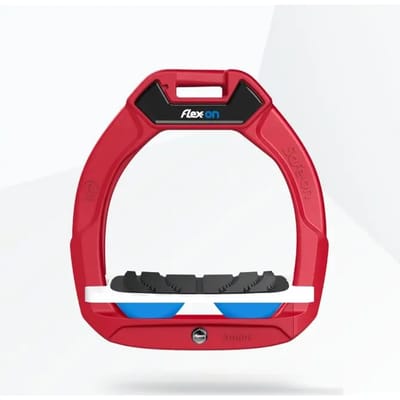 Veiligheids stijgbeugels Paardrijden Incliné Grip Rood/Wit/Blauw kind Flex-On Safe-On