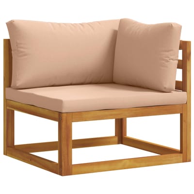 vidaXL - Sectioneel - hoekbank - met - kussens - 2 - st - 2-zits - Massief - Acacia - Hout