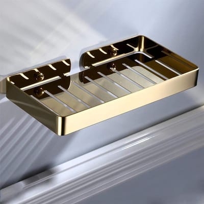 Jhubersproducts - Zeephouder - Wandzeepplank - Waterdicht - Goud - Doucheaccessoire - Ideaal voor Badkamer - Roestvrij staal