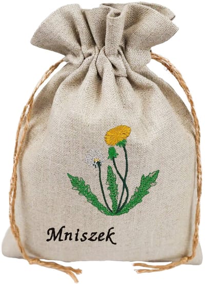 Linnen Kruidenzakje - 100% Linnen - Met Geborduurde Versiering