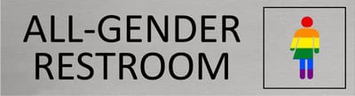 CombiCraft Aluminium deurbordje Genderneutraal toilet met regenboog icoon 165x45mm met tape - per stuk