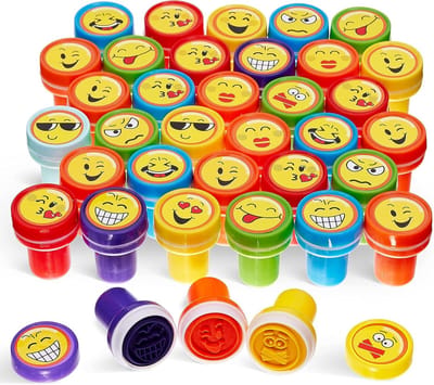 36 Emoji Smiley Zelfinktapparaten voor Kinderen - Perfect voor Verjaardagen, Feestjes en Schoolactiviteiten
