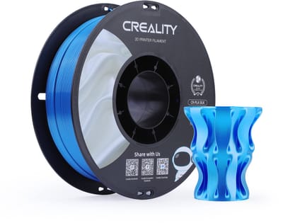 Creality CR Silk PLA Filament - blauw - 1,75 mm - 1 kg - 3D Printer Filament - glanzend en glad, hoogglans zijde-PLA, maatnauwkeurigheid - filament 3d printer -Voor de meeste 3D-printers Creality Ender K1, K1C, K2 Plus