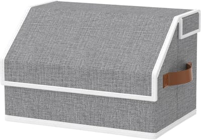 Opbergbakken met deksels - Linnen opbergdozen - Kleding opbergen - Stofdicht en ademend - 38 x 25 x 25 cm