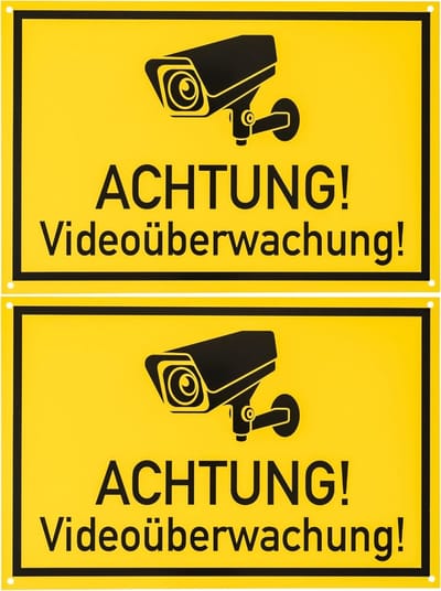 Waarschuwingsbord Videobewaking - Camerabewaking Schild - Perceel Beveiligen - UV- en Weerbestendig - 30x20 cm 2 Stuks