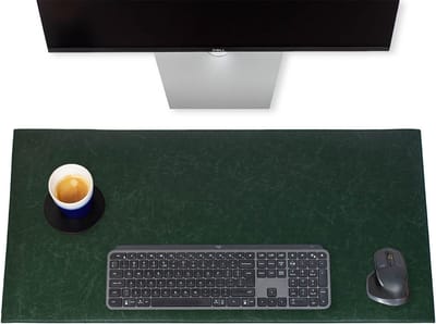 Brute Strength - Luxe Bureau Onderlegger Kunstleer - Groen - Bureau Organizer - 80x40 cm - Thuiswerken - Bureaumat - Kantoor accessoires - Computer mat