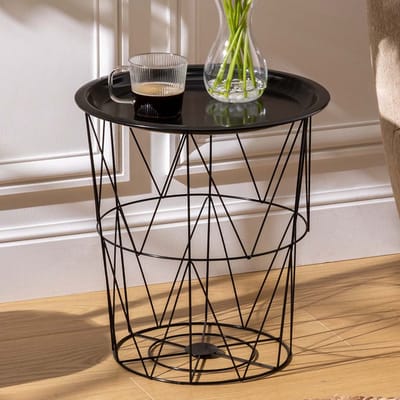 Eazy Living Bijzettafel Ø 37 cm Emaurrie Zwart