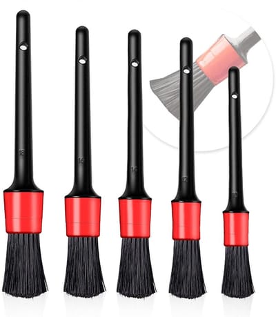 Dailygoods- Borstelset 5 Stuks - Auto Reinigingsborstel - Detailkwast - Binnen/Buiten - Ventilatieopeningen - Schuine/Platte Borstels