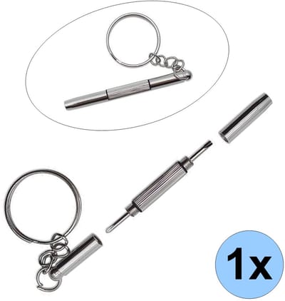 Bril Schroevendraaier - Sleutelhanger schroevendraaier - Schroevendraaier Set - Kruiskop - Platkop - Telefoon Reparatie - Dopsleutel - Reparatie Set - Zonnebril - Sleutelhanger
