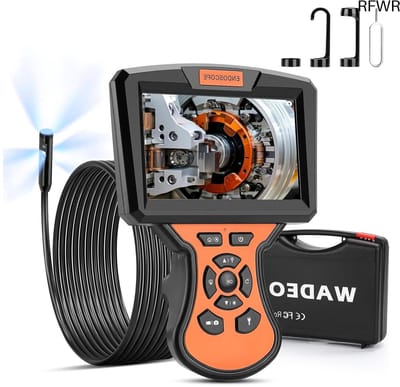 RFWR® Drie-lens Endoscoop Camera met Licht - 5 Inch IPS 1920P HD Inspectie Met Waterdichte IP67 en 33FT Kabel