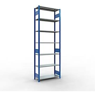 Legbordstelling MULTIplus150 - 7 legborden - L 1000 x B 400 x H 3000 mm - draagvermogen 150 kg - gentiaanblauw RAL 5010