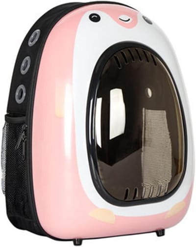 Huisdier Rugzak - Reisdrager - Huisdier Vervoer - Transparant Raam - Medium - Roze