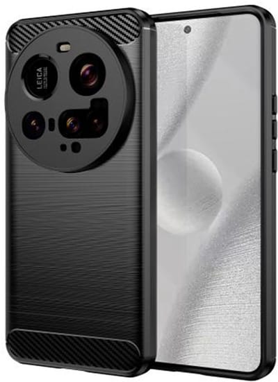 MobyDefend Hoesje - Geschikt voor Xiaomi 15 Ultra - TPU Backcover - Geborstelde Metaal & Carbon-Look - Zwart
