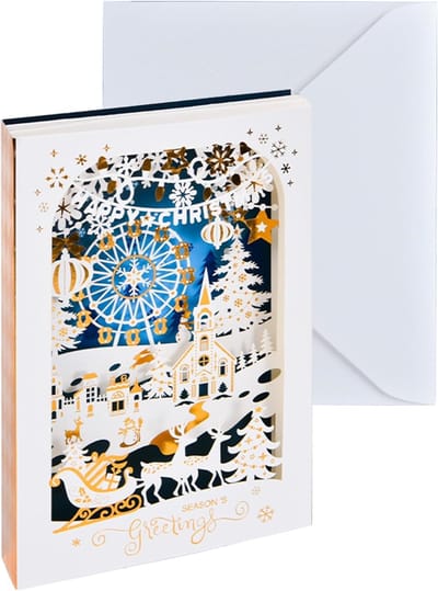 Wenskaarten - 3D Pop up kerstkaart - Pop up kerstkaart - Kerstkaart - Met Envelop - Retro Papierkunst - Perfect voor Kerstmis - Verjaardagen - Feestdecoratie - Elegant cadeau