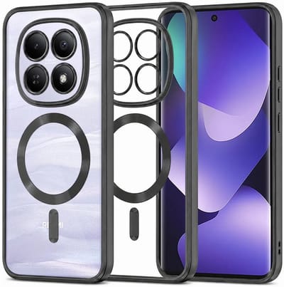 Hoesje geschikt voor Xiaomi Redmi Note 15 4G/5G / Xiaomi Poco M8 - Techsuit Luxury Crystal Back Cover - Geschikt voor MagSafe - Transparant/Zwart