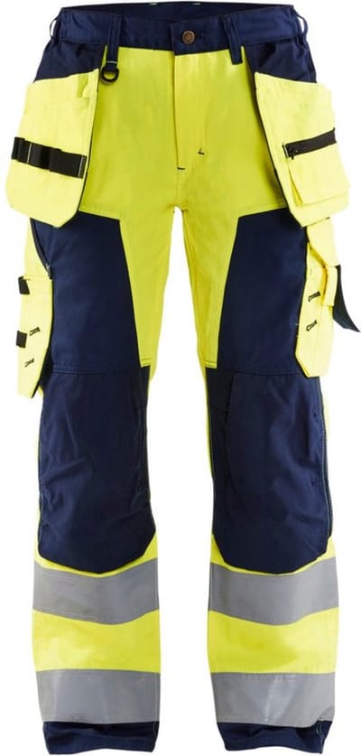 Blaklader Dames werkbroek High Vis met spijkerzakken 7156-1811 - High Vis Geel/Marineblauw - D19