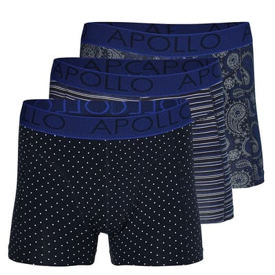 Apollo - Boxershort heren paisley blue - 3-Pack - Maat L - Heren boxershort - Ondergoed heren - boxershort multipack - Boxershorts heren