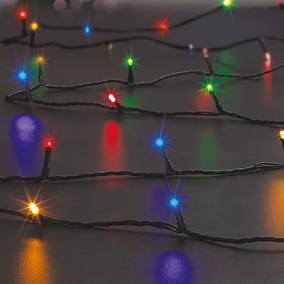2x feeric lights kerstverlichting - gekleurd - 20 m - 200 leds - zwart snoer - op zonne-energie