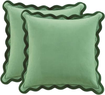 Decoratieve Sierkussenhoezen Set van 2 Zacht Velours Golfpatroon
