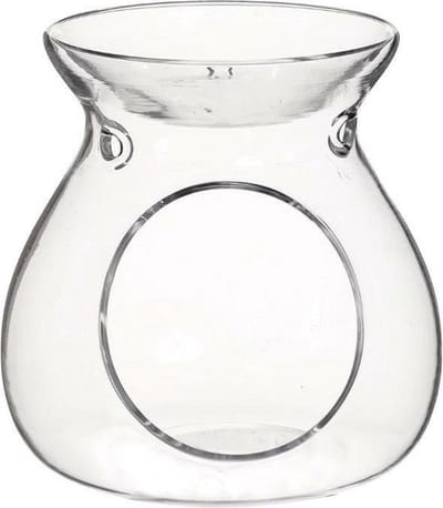 Ideas4seasons Geurbrander - amberblokjes/geurblokjes/geurolie - glas - transparant - D10 x H10 cm