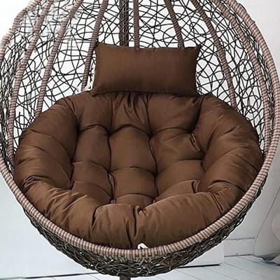 Hangende Eierstoel - Schommelstoel Hangstoel - Buiten Ontspannen - Met Comfortabel Kussen - 120x105cm - Blauw