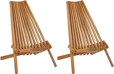 BELLANO - Tuinstoel set van 2 - Lichthout - Acaciahout