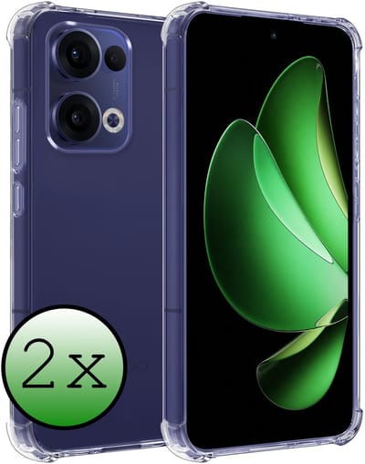 Hoesje 2 Stuks - Geschikt voor Oppo Reno 13 - Sterk & Shockproof - Siliconen Case - Back Cover - Telefoon Hoes Shock Proof - Transparant