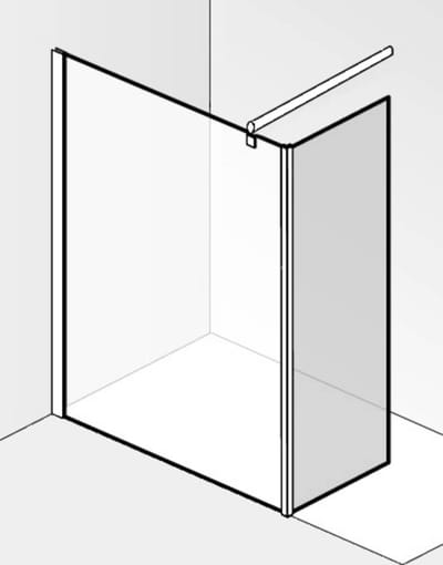 Saqu Modulo Douchewand - met Zijwand Incl. Antikalk 110x30x210 cm - Mat Zwart - Inloopdouche