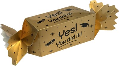 Snoeptoffee - Geslaagd - Yes! You did it! - Gevuld met Snoep - In cadeauverpakking met gekleurd lint