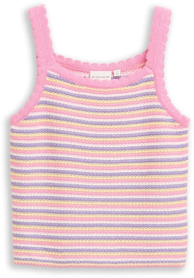 Tom Tailor - Top in gehaakte look - Maat 152 - multicolor knitted stripe