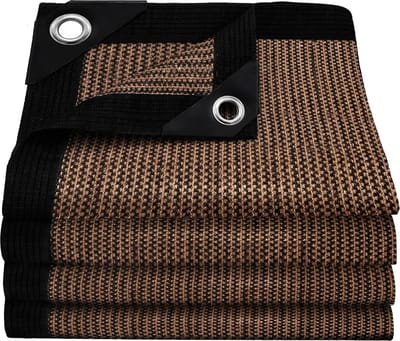 kogxscej Schaduwnet met ogen, 80% schaduwpercentage, uv-bestendig, ademend, licht en duurzaam, schaduwnet voor broeikas, tuin, schuur, outdoor.
