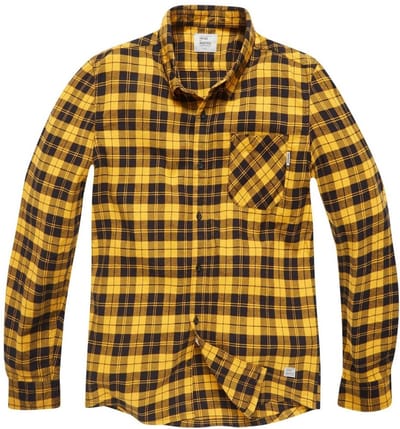 Vintage Industries Riley Flannel Shirt Flanellen overhemd geel-zwart L