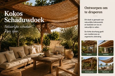 Schaduwdoek van Kokosvezel – vierkant 3 x 3m