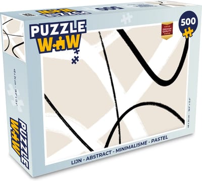 Puzzel Lijn - Abstract - Minimalisme - Pastel - Legpuzzel - Puzzel 500 stukjes