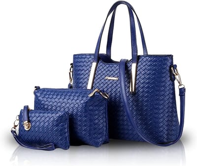 Dames Handbag Set 3-delig: Schoudertas, Shopper en Crossbody Tas - Stijlvol Blauw