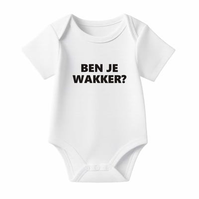 Romper Ben je wakker? - wit - korte mouw
