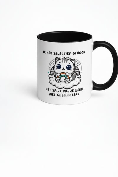 Ik Heb Selectief Gehoor Mok - Cadeau voor Kattenliefhebbers