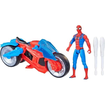 Hasbro Spider-Man Web Blast motorfiets actiefiguur set - 10 cm, multicolor