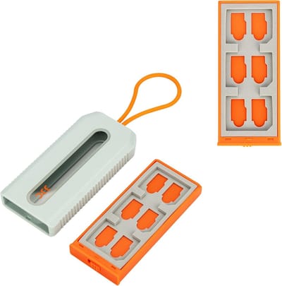 Draagbare Geheugenkaart Houder voor 6 SD en 12 Micro SD Kaarten - Anti-Shock, Lichtgewicht en Compact met Transparant Venster