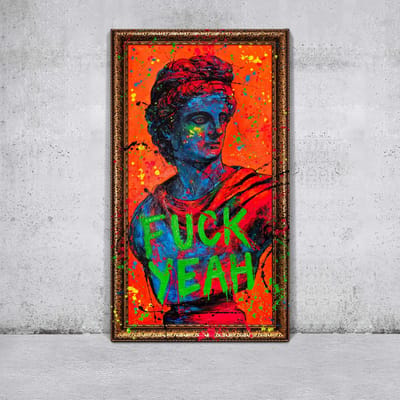 Canvas schilderij groot handgeschilderd Griekse vibes mediterraan – YS-Art Gallery – Mediterrane wanddecoratie voor woonkamer – Modern schilderij voor hal en kantoor