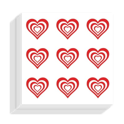 Dailygoods- Hartstickers 180 stuks - Zelfklevende Stickers - Hartvorm - Plakboek/Kalender - Knutselen/Journaling - Geschenken/Decor - Papier 90mm - Plakstickers