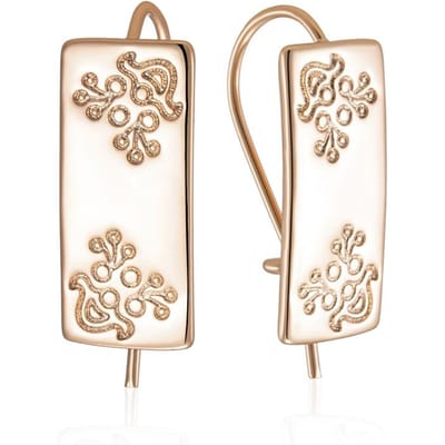 Mode Glanzende Lange Hangende Oorbellen Vrouwen Ongebruikelijk Vierkant Patroon Roségoud Kleur Etnisch Bruid Dagelijkse Fijne Sieraden beige