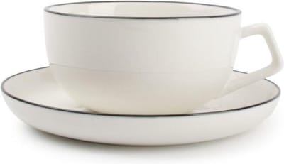 Salt&Pepper - Kop - 22cl - en schotel - wit - Studio Base - set/4