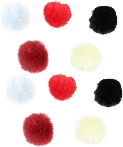 10 Stuks Pluche Pompom Ballen voor Katten - Zachte Speeltjes voor Kittens en Volwassen Katten, 4 cm