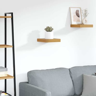 vidaXL - Wandplank - Muurmontage - Bruin - 23 - x - 23,5 - x - 3,8 - cm - Bewerkt - hout