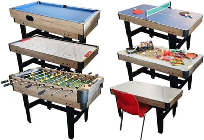 Multifunctionele Speltafel - 16-in-1 Tafel - Gezinsvermaak - Met 220v Ventilator - 121x104x82 cm - Houtlook